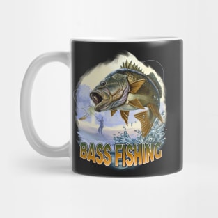 Bass Fisherman Fishing Gift USA Fisherman Christmas Gift Mug